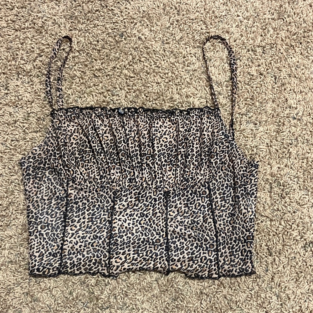Sheer Leopard/Cheetah Crop Top